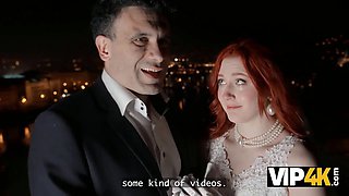 Vip4k. a naughty redheaded bride filmed a homemade porno vid with her spouse right after the wedding