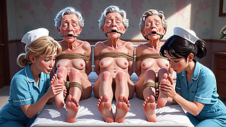 Nurses Lick Elderly Feet in Asylum - Grannies Having Intense Orgasms