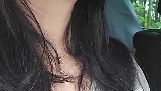 Vaping During Naked Driving Car and Nipples Play