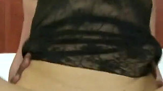 Sexy blonde in black lingerie anally fucked by a BBC dude