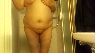 BBW Amateur, 53, Naked Shower and Pissing at the End - Real and Unfiltered