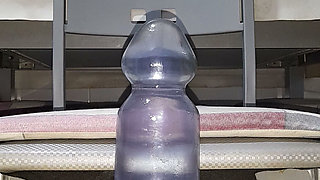 Big and wide extreme dildo dilating my ass to the bottom close-up, my ass very broken and open riding dildo extra big and wide