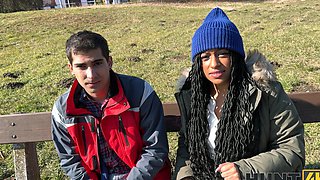 Amateur Ebony Bombshell Gives Stanley a Sloppy Blow in HD Pickup Reality