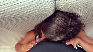 Intense Deepthroat Gagging Blowjob on the Sofa Part 3
