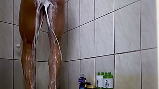 Muscle Latina Spreads Her Wet Pussy & Clit in Shower