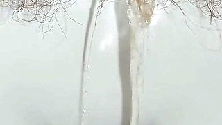 Woman Pissing in the Toilet, Golden Shower, Hairy Pussy Pee