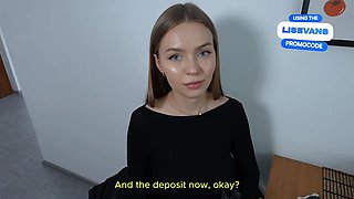 Rent too high? She paid with deepthroat and pussy. Three blowjobs - real life hot student girl