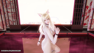Mmd Gokuraku Jodo Ahri Sexy Striptease League of Legends Hentai Uncensored 4K 60fps
