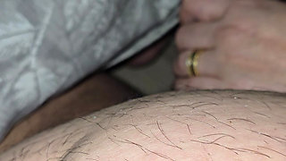 Step mom in hotel room handjob step son dick after Baseball game