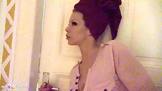 The fiery stepsister discovered her stepbrother inappropriately touching himself with her undergarments and offered manual assistance.