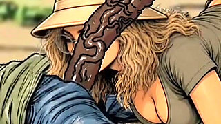 Extreme Blowjob and Fucking in the Jungle. White Wife and BBC