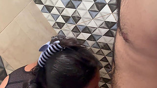 stepsister swallows all the thick cock in the shower