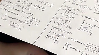 Busty Schoolgirl Handjob to a Classmate Under the Table at Math Class