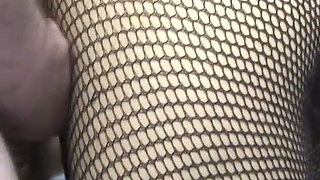 Tight pussy'd little lesbian girls have a lucky guy crash their party and fuck