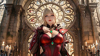 Red & Black Armor Witch! Forbidden Casting in the Gothic Library.