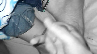 Cum on her feet