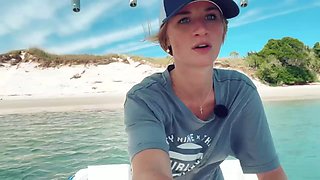 Blonde Hentai Raceplayer MILF Lilly Gaddis Fishes in Bikini on Boat