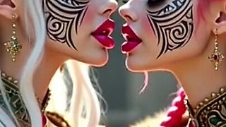 Beautiful Elves Princess Kissing, Ai Animation