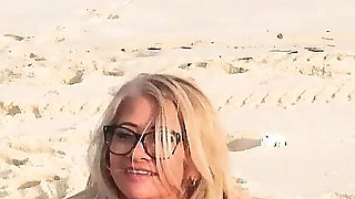 With Micro Bikini on Rio Beach