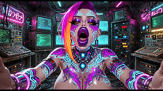 Cyberpunk Style Women Bouncing Boobs, Ai Animation