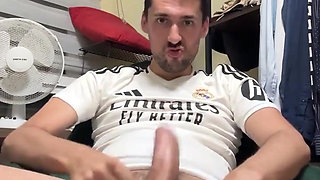 Straight Soccer Guy Jerking off Busts a Huge Load