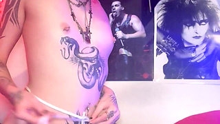 Silver Micro Bikini Sloppy Solo BJ Topless