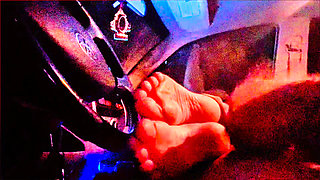 My Neighbors Hot Redhead Wife Sneaks Out to My Truck Again for Some Awesome Foot Job Action.