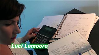 Luci Lamoore is busy studying as she gets the urge to vibrate her