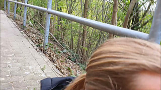 Outdoor BJ Swallowing with Cum