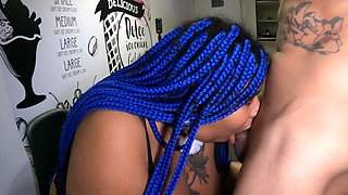 Hot Busty Girl Smoking and Sucking