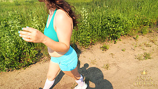 152 Goddess Anya’s Massive Natural Bounce: Provocative Country Road Tease