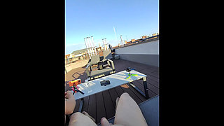 Incredibly Hot and Intense Open Air Sloppy Handjob with Oil and Balls Massage From a Real Amateur College Girl with Lots of Cum